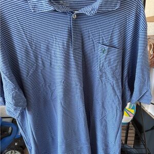 Blue Striped Men's Polo Shirt